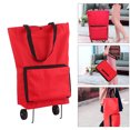thumbnail image 4 of Graflsoa Sac de Chariot de Magasinage Compact Rouge à Roulettes - Pliable, Léger et Écoresponsable pour un Usage Quotidien, 4 of 7