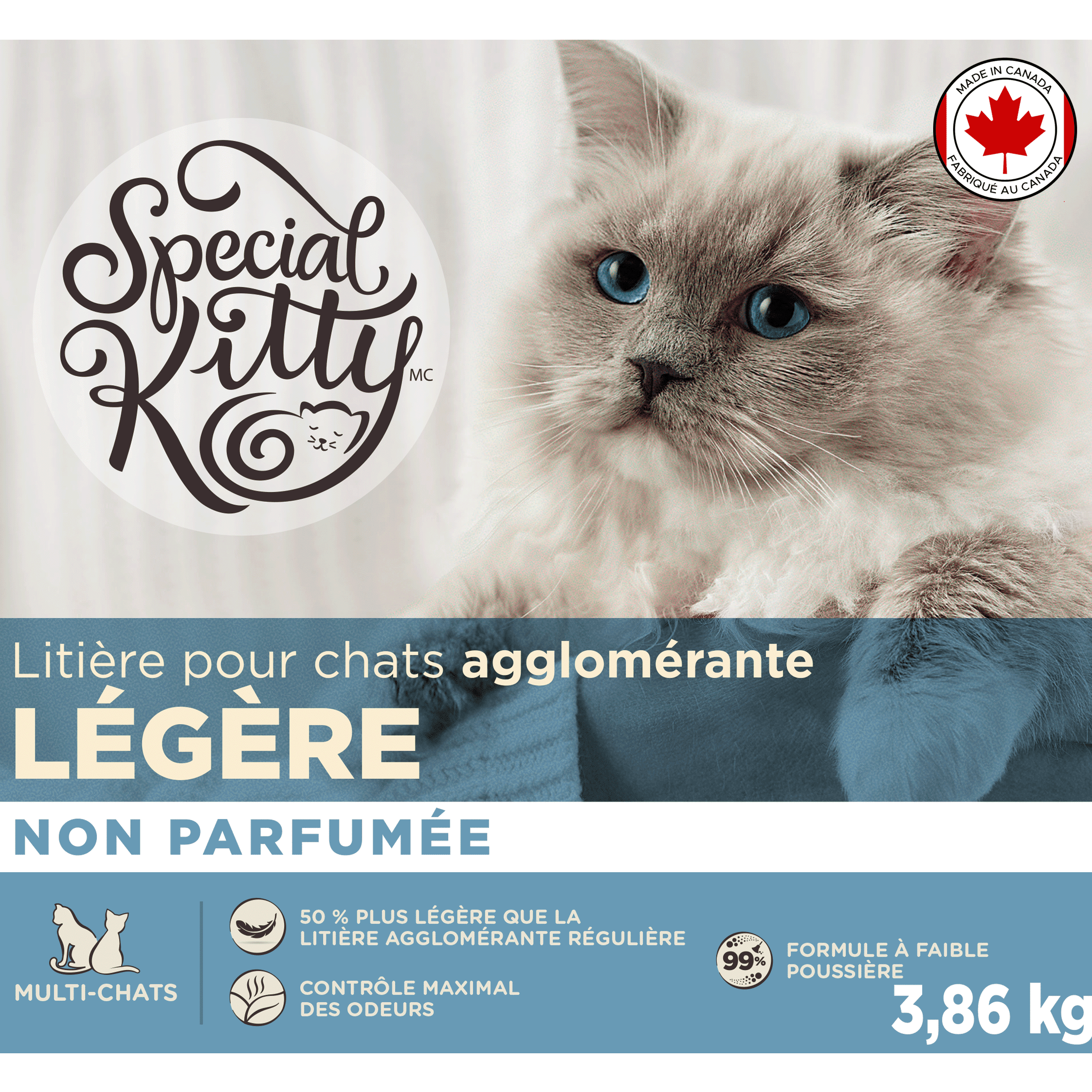 Special Kitty Litière pour Chats Agglomérante Légère Non Parfumée 3.86kg