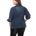 thumbnail image 3 of GRACE & GRANDEUR Women's Plus Jean Jacket Button Closed Cropped Denim Jacket, 3 of 5