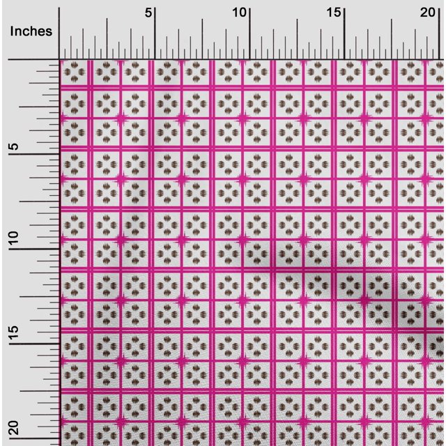 oneOone Silk Tabby Fabric Check Ikat Fabric Prints By Yard 42 Inch Wide