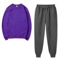thumbnail image 1 of Besolor Ensembles 2 Pcs pour Femmes Survêtements Décontractés Chandail à Col Rond et Pantalon de Jogging Ensembles d'Entraînement Survêtements, 1 of 5