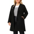 thumbnail image 1 of GRACE & GRANDEUR Manteau pour Femme Grande Taille à Revers Cranté, Boutonnage Simple, Caban Mi-Long, 1 of 7