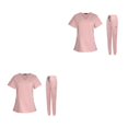 thumbnail image 3 of Maytalsory Stylish Women s Scrub Set Nurse V-Neckline Machine Washable Short Sleeves Suit Pink S 2Set, 3 of 6