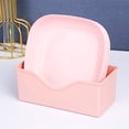 thumbnail image 4 of Pisexur Japanese Style Straw Plastic Spit Skeleton Dessert Fruit Nut Snack Dining Table Pink,Free Size, 4 of 7