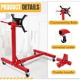 thumbnail image 4 of BeesClover Heavy Duty Engine Stand for Auto Repair – Rotating Motor Hoist Dolly with Folding Steel Frame, 4 Adjustable Arms, 4 of 7