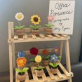 thumbnail image 3 of tredstone Hand Knitted Crochet Flowers Mini Potted Flowers Car Accessories Small Cute, 3 of 6