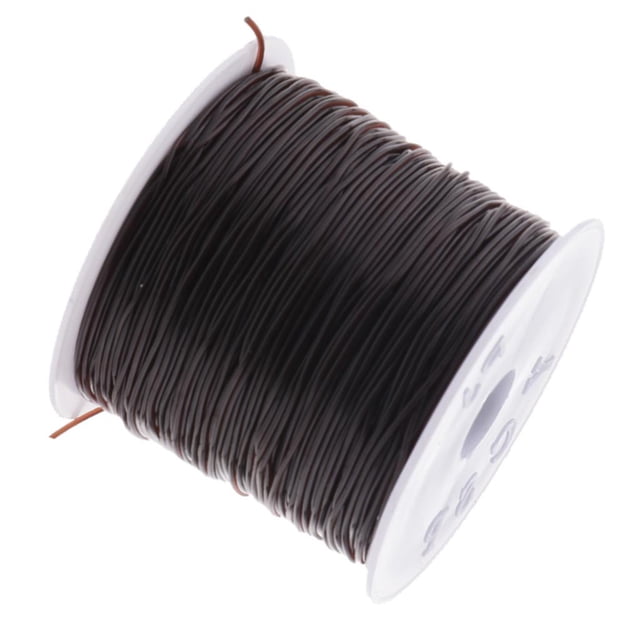 Rongfmy 1 Roll 0.8mm TPE Crystal Thread Jewelry Bracelet Beading String Cord Brown/Clear
