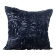thumbnail image 1 of Throw Pillow Covers, Decorative Black Designer Throw Pillow Covers 16x16 inch (40x40 cm), Satin Pillow Covers For Couch, Solid Color, Ruches, Textured, Contemporary - Dreamy Black, 1 of 2