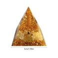 thumbnail image 3 of Crystal Quartz Resin Pyramid Desk Ornament 5cm Natural Stone Decorative Stand for Office Tabletop Zen Decor Gift, 3 of 6