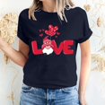 thumbnail image 1 of Pisexur T-shirt de la Saint-Valentin Haut T-shirt de la Saint-Valentin pour Femme Amour Imprimé T-shirt à Manches Courtes Haut à Manches Courtes Col Rond Haut/chemise, 1 of 5