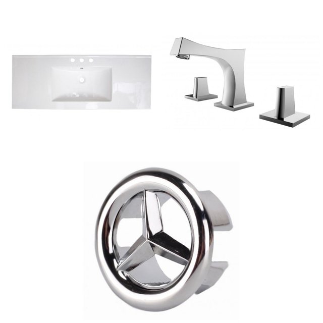 American Imaginations 16.5-in. W 3H8-in. Ceramic Top Set In White Color AI-24224