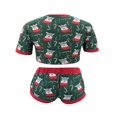 thumbnail image 4 of Ensemble de Noël pour Femmes Deux Pièces Manches Courtes Col Crop Top Shorts, 4 of 6