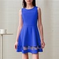 thumbnail image 1 of Robe Petite Fille Sans Manches Robes de Printemps pour Filles Robe Trapèze Évasée à Volants en Maille pour Filles Longues Robes pour Filles, 1 of 8