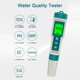 thumbnail image 4 of Graflsoa Testeur Portable 7-en-1 de Qualité de l'Eau : pH, TDS, EC, Salinité, S.G, ORP, Mesure de la Température (Sans Rétroéclairage) avec Papier de Test de pH, Conception Compacte pour une Eau Potable Sûre, 4 of 7
