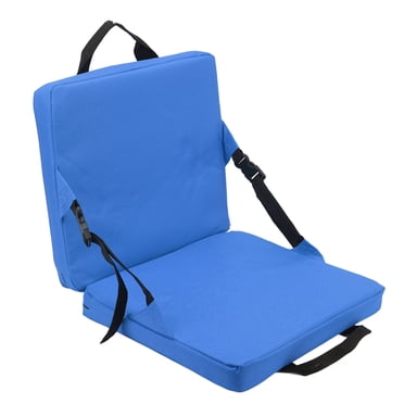 Outdoor Foldable Soft Sponge Cushion Chair with Backrest ,Stadium Seat for Bleachers with Back Support for Stadium and Beach[Blue]