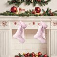 thumbnail image 1 of Iumwxz White Velvet Christmas Stocking with Snowflake and Star Patterns 40x19cm Holiday Tree Ornament Sock with Rope Hanger for Festive Home Decor Includes 1 Stocking, 1 of 6