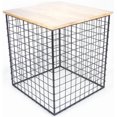 thumbnail image 1 of hometrends Cage Accent Table with Wood Top, 1 of 3