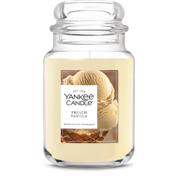 Yankee Candle French Vanilla Scented Candle, 22oz Large Jar with Burn Time, Giftable