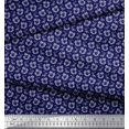 thumbnail image 2 of Soimoi Blue Poly Georgette Fabric Leaves & Floral Decor Fabric Printed Yard 52 Inch Wide, 2 of 3