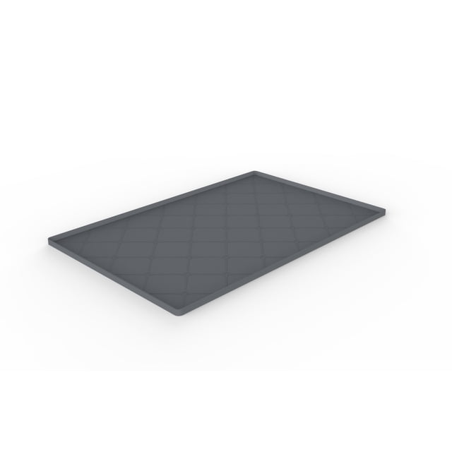 Cagogo Sink Mat, Leak Proof Silicone Drainage Mat for Kitchen Bathroom Cabinets, Extra Thick 0.67 Inch Raised Edge Water Storage Mat, Under Sink Organizer Tray for Tools Bottles Sewage Containment