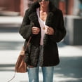 thumbnail image 1 of Mikilon Women Plus Size Winter Warm Loose Plush Zip Hooded Jacket Coat, 1 of 6