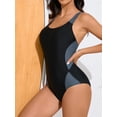 thumbnail image 3 of Charmo Womens One Piece Sport Swimsuits High Cut Bathing Suits Adjustable Straps Athletic Competition Racing Swimwear, 3 of 6
