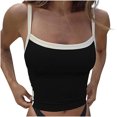 thumbnail image 1 of DPTALR Blouse Sans Manches à Col Rond pour Femme, T-Shirt Patchwork Ample, 1 of 6