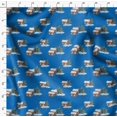 thumbnail image 4 of Soimoi Blue Cotton Duck Fabric Pine Tree & Cottage Nature Print Sewing Fabric Yard 56 Inch Wide, 4 of 5