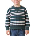 thumbnail image 1 of EGNMCR Chandails Sans Capuche Chandail à Rayures pour Enfants Haut à Manches Longues à Col Ras du Cou à la Mode pour le Printemps avec Encolure Ronde Haut en Coton pour Enfants, 1 of 9