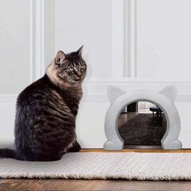 Porte pour Chat en Forme de Minou avec Trou, Porte Intérieure pour Animaux de Compagnie pour Chat et Petits Animaux jusqu'à 21 Lb