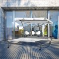 thumbnail image 2 of Outsunny Chaise Longue Double de Patio avec Auvent Réglable - Ensemble de 1, Blanc Crème, 2 of 10