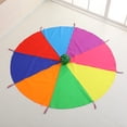 thumbnail image 2 of Kids Rainbow Umbrella Parachute Rainbow Parachute Toy Cooperative Tent Game, 2 of 8