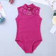 thumbnail image 3 of Aiihoo Justaucorps de Ballet pour Filles, Costumes de Gymnastique, Tenue de Danse Ballerine, Combinaison Sans Manches en Maille, Rose Rouge, TG, 3 of 7