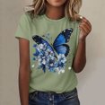 thumbnail image 2 of Hauts d'Été pour Femmes T-Shirt Imprimé à Col Rond Manches Courtes Sport Décontracté T-Shirts Surdimensionnés pour Femmes Vert Menthe L, 2 of 4