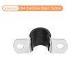 thumbnail image 4 of Unique Bargains 22Pack 9/16' Cable Clamp U Shape Stainless Steel Rubber Cushioned Pipe Strap, 4 of 5