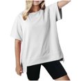 thumbnail image 1 of Plebaso T-shirts Surdimensionnés pour Garçons Filles Manches Courtes Décontractés T-Shirts Unis Enfants Col Rond Hauts Légers, 1 of 5