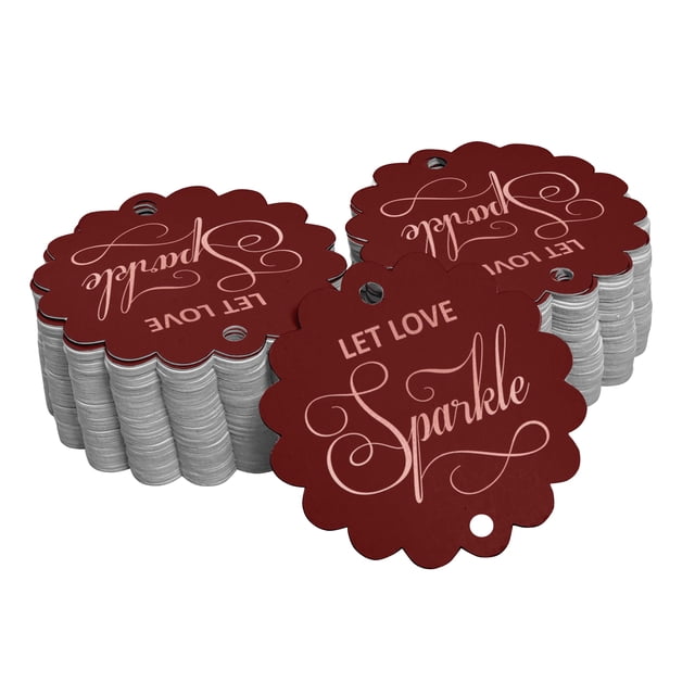 Inkdotpot Real Rose Gold Foil Let Love Sparkle Wedding Tags Favor Hang Paper Tags 50 Pieces