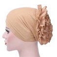 thumbnail image 1 of WTXUE Cotton Flower Muslim Ruffle Hat Scarf Head Wrap Cap Classic Fit Hats (Women's), 1 of 4