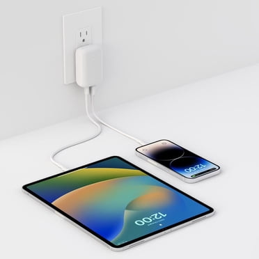 Chargeur mural double port Belkin BoostCharge 42 W, chargeur USB-C + USB-A, charge rapide pour iPhone 15, 15 Plus, 15 Pro, 15 Pro Max, 14, 14 Pro Max, iPhone 13, Gal