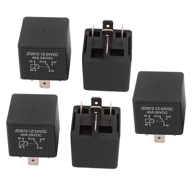 JD2912 DC 24V Coil 40A 5 Pins SPDT Vehicle Car Security Power Relay 5pcs