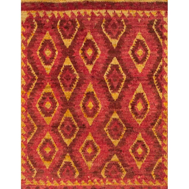 Ahgly Company Tapis d'Intérieur Rectangulaire Abstrait Orange Rouge, 4 Pieds x 6 Pieds