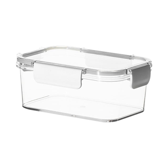 yulier Plastic Food Storage Container with Snap Lids, Clear Rectangle Meal Prep Container, Freezer Airtight Leakproof Food Fresh-Keeping Box for Fruits Vegetables Butter Cheese