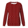 thumbnail image 4 of Lmnyox Chandails à Col Rond pour Femmes, Mode Décontractée, Imprimé, Manches Longues, Chandails à Enfiler avec Poche, Chemises Basiques Amples, 4 of 6