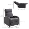 thumbnail image 3 of HOMCOM Push Back Recliner Chair Home Theater Seating with Padded Seat, 3 of 10