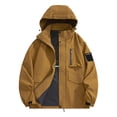 thumbnail image 1 of PEONAVET Mens Jacket Men's Outdoor Windproof And Waterproof Long Sleeved Hooded Workwear Jacket Jacket, 1 of 8