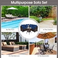 thumbnail image 4 of Costway 4PCS Outdoor Patio Rattan Furniture Set Cushioned Sofa Table Navy, 4 of 10