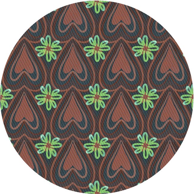 Ahgly Company Machine Washable Indoor Round Transitional Hazel Green Area Rugs, 3' Round