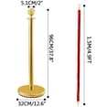 thumbnail image 2 of VEVOR 4Pcs Stainless Steel Stanchion Posts 2 Red Velvet Ropes Silver 38In Crowd Control Barrier With 5FT Rope and One More Hook For Theaters, Party, Wedding, Exhibition, Ticket Offices, Crowd Control, 2 of 9
