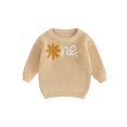 thumbnail image 1 of Faithtur Chandail d'Automne pour Bébé Fille, Motif Lettre Fleurie Manches Longues Col Rond Pull Tricoté, 1 of 9