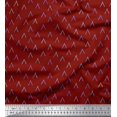 thumbnail image 1 of Soimoi Red polyester Crepe Fabric Alphabet Text Printed Fabric 1 Yard 52 Inch Wide, 1 of 3